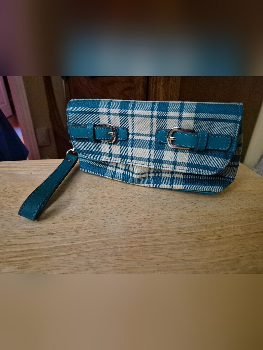 Vintage Tommy Hilfiger Plaid Wrislet  Purse